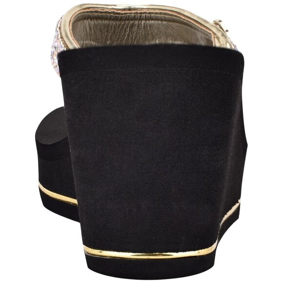 Guess Womens Platform Sandal Sarraly Flip-Flop GWSARRALY4 Gold / Black 7M - Picture 9 of 11